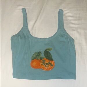 Urban Outfitters Blue Tank Top with Orange Graphic